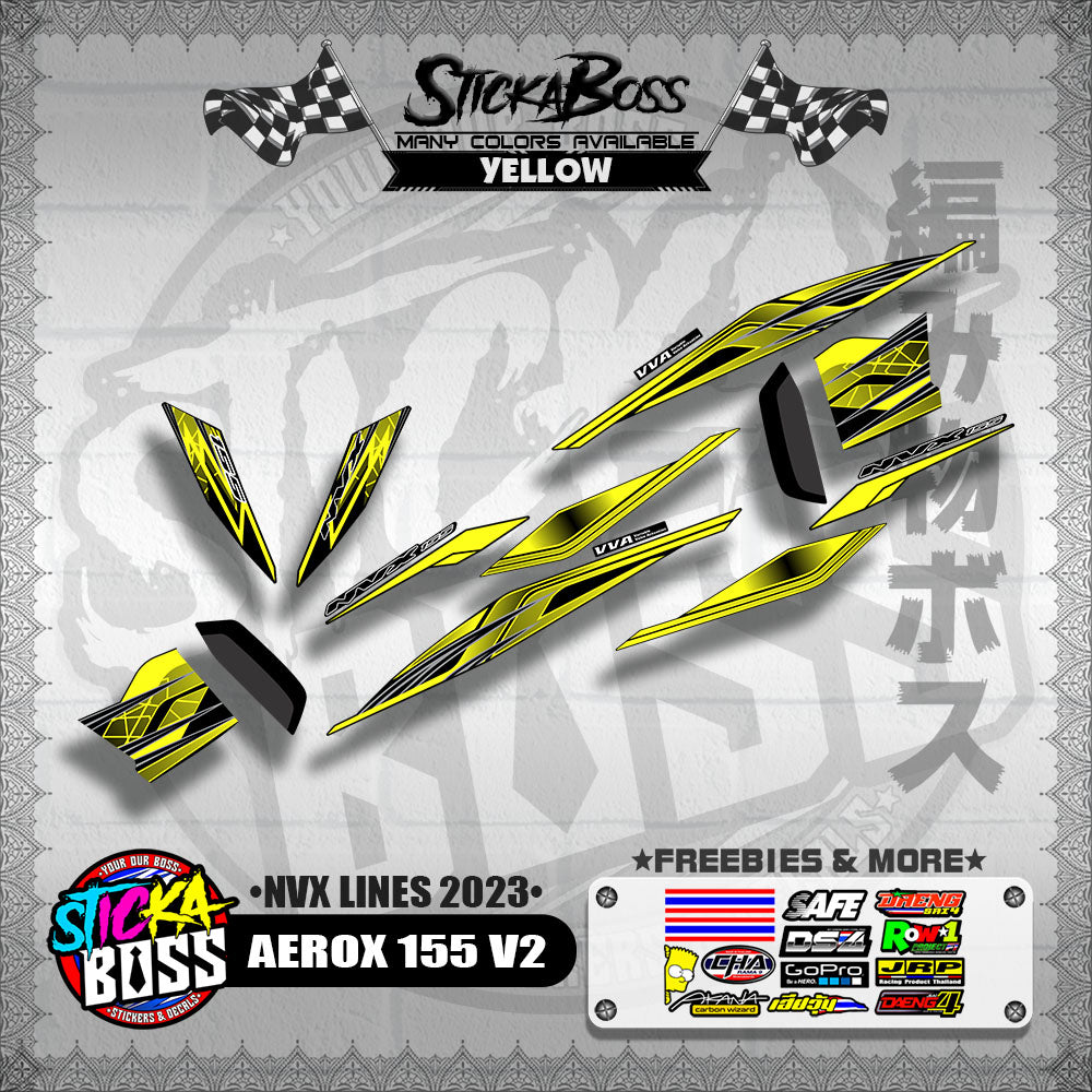 AEROX 155 V2 MALAYSIAN DECALS ( NVX LINES 2023 )【WITH FREEBIES】