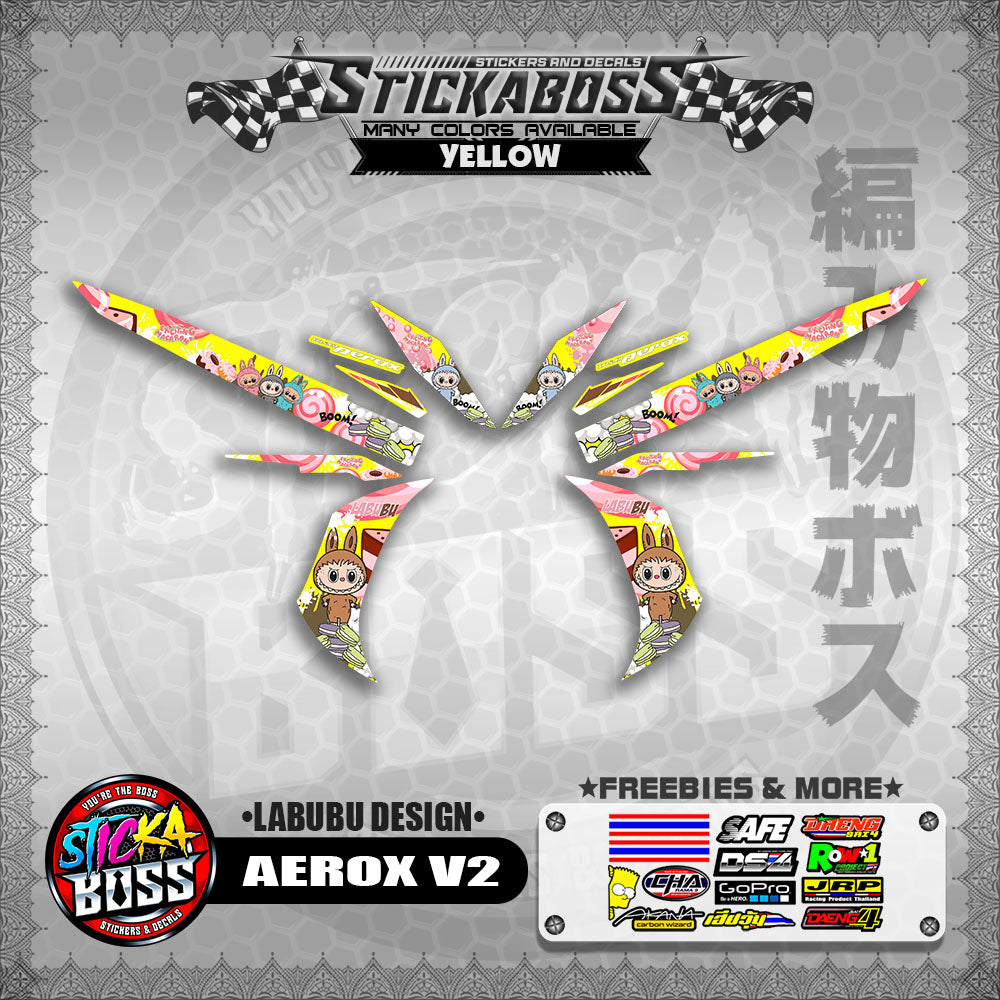 AEROX V2 STICKER DECALS ( LABUBU DESIGN )【WITH FREEBIES】