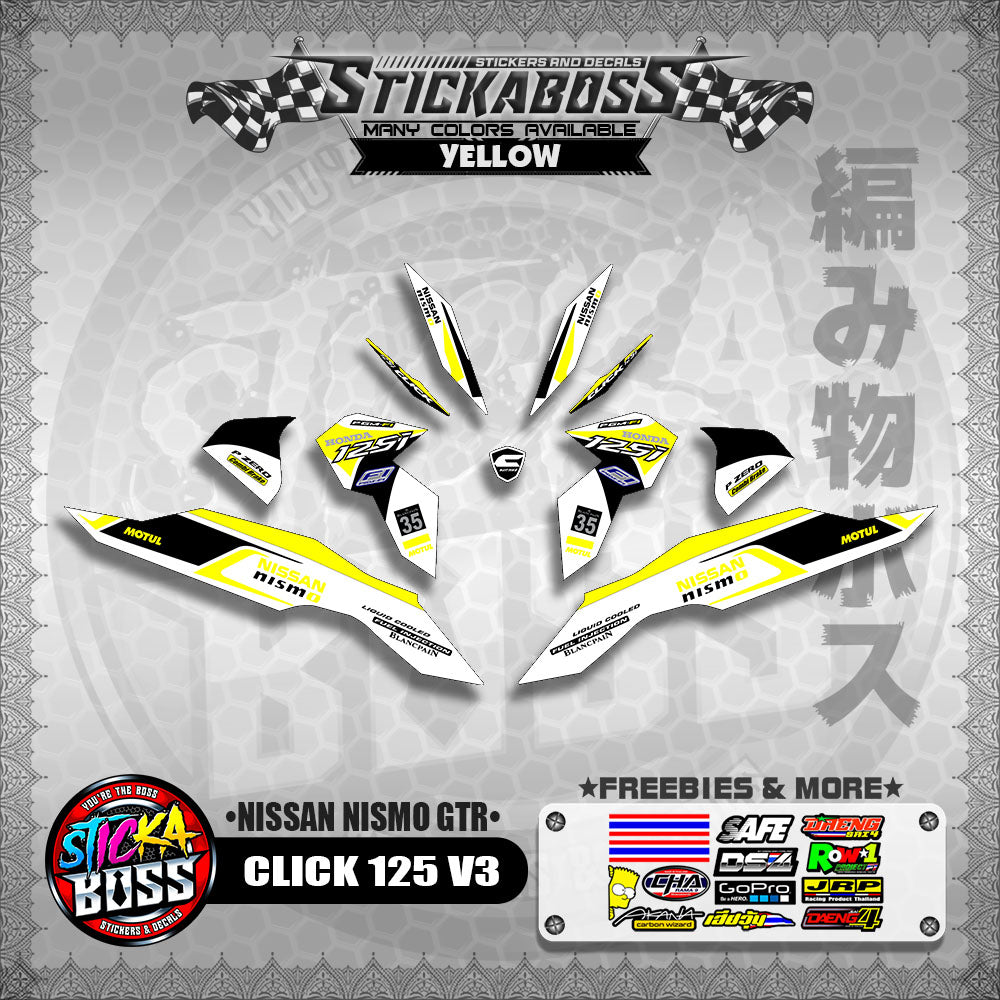 CLICK 125 V3 DECALS ( NISSAN NISMO GTR )【WITH FREEBIES】