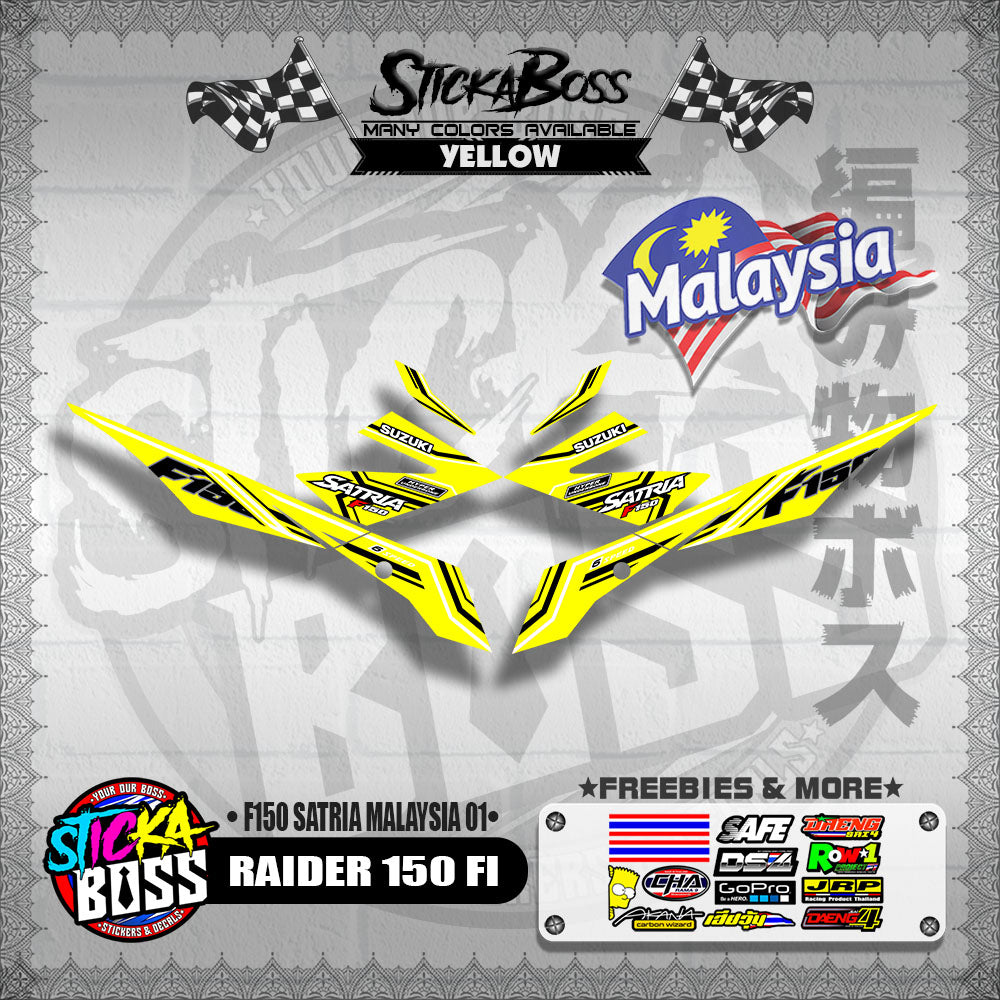 RAIDER 150 FI MALAYSIAN DECALS ( F150 SATRIA MALAYSIA 01 )【WITH FREEBIES】