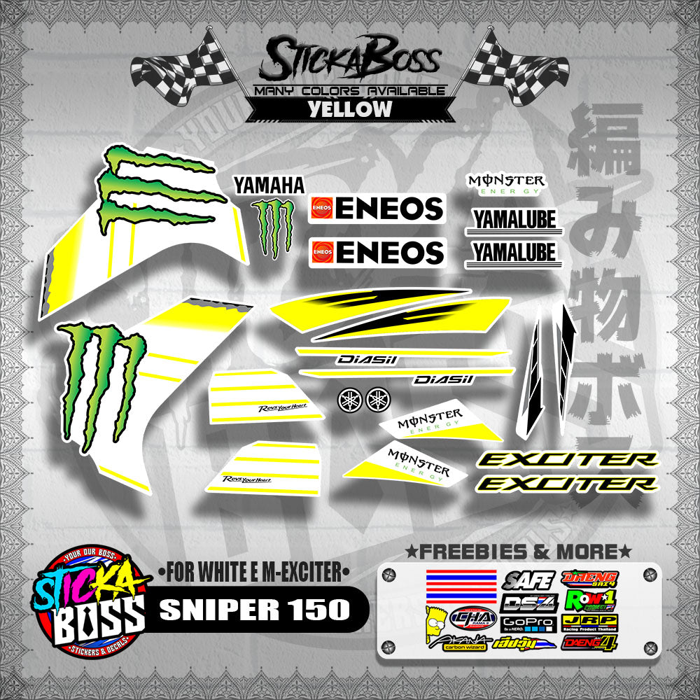 SNIPER 150 DECALS ( FOR WHITE E M-EXCITER )【WITH FREEBIES】