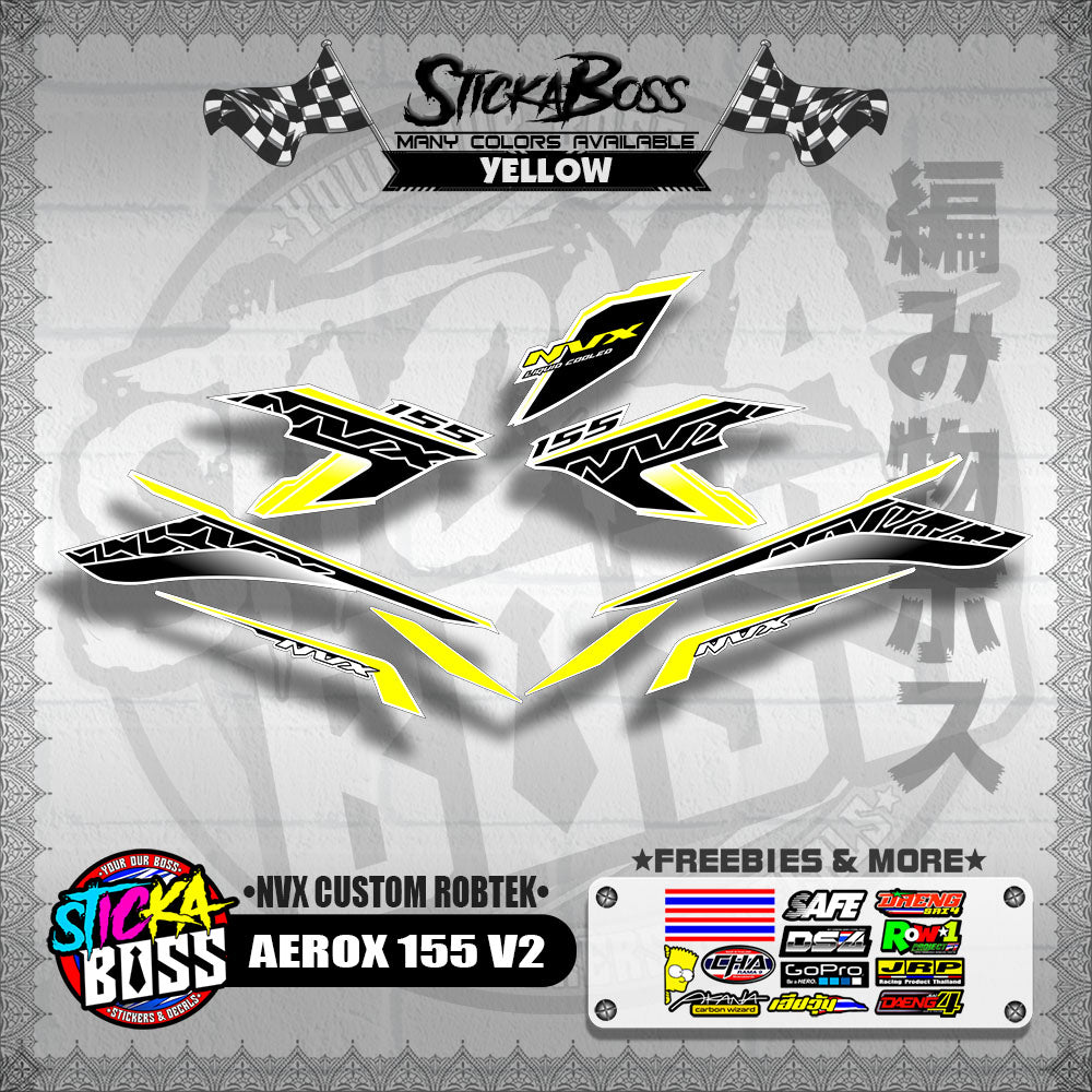 AEROX 155 V2 DECALS ( NVX CUSTOM ROBTEK )【WITH FREEBIES】