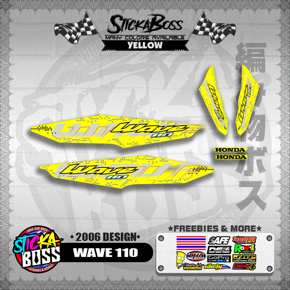 WAVE 110 DECALS ( 2006 DESIGN )【WITH FREEBIES】