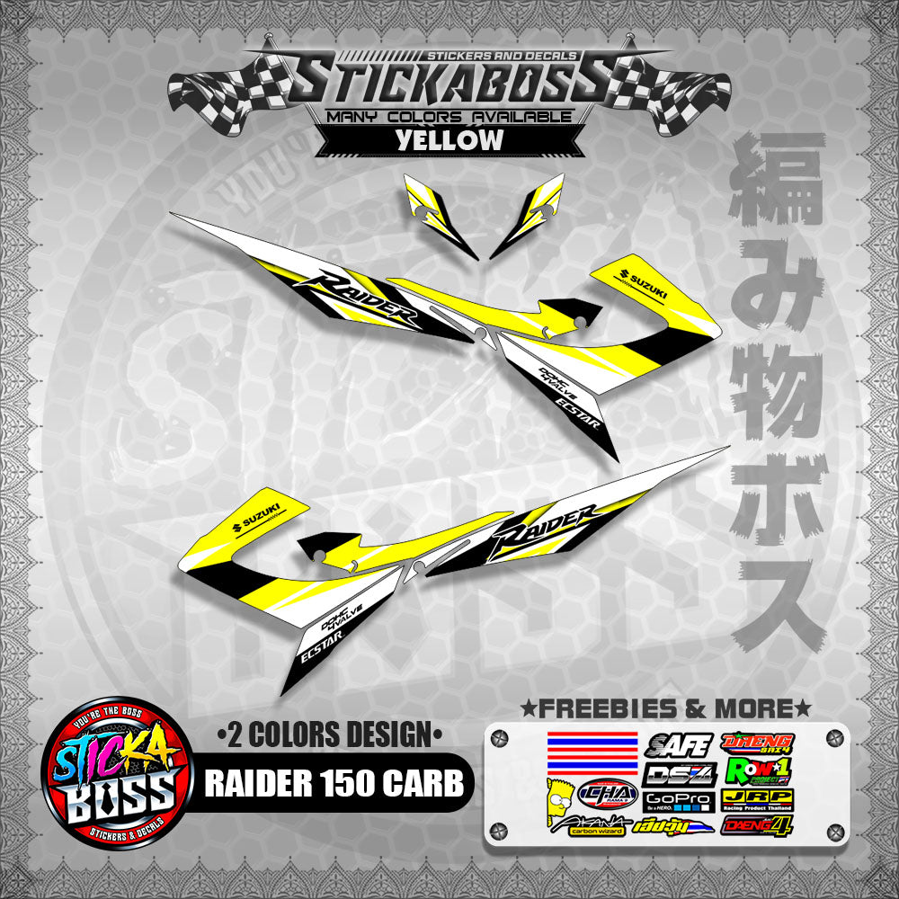 RAIDER 150 CARB MALAYSIAN STICKER DECALS ( 2 COLORS DESIGN )【WITH FREEBIES】