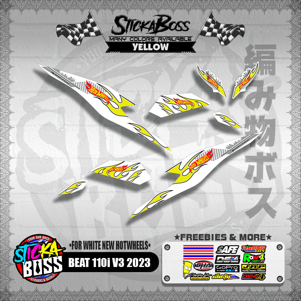 BEAT 110i V3 2023 DECALS ( FOR WHITE NEW HOTWHEELS )【WITH FREEBIES】
