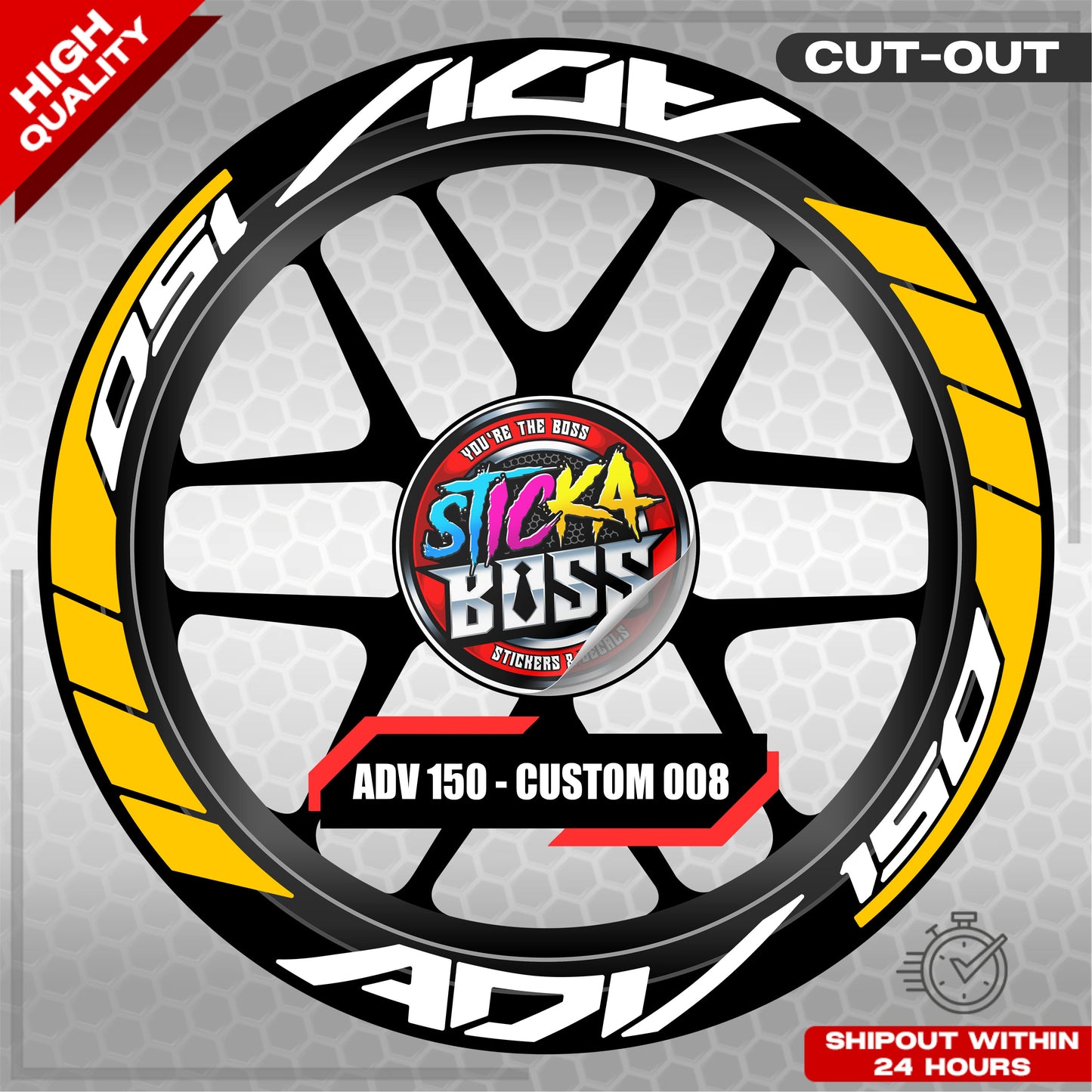 ADV 150 MAG STICKER SET ( 2 MAGS ) - CUSTOM 008 | VINYL WATERPROOF CUT-OUT DECALS