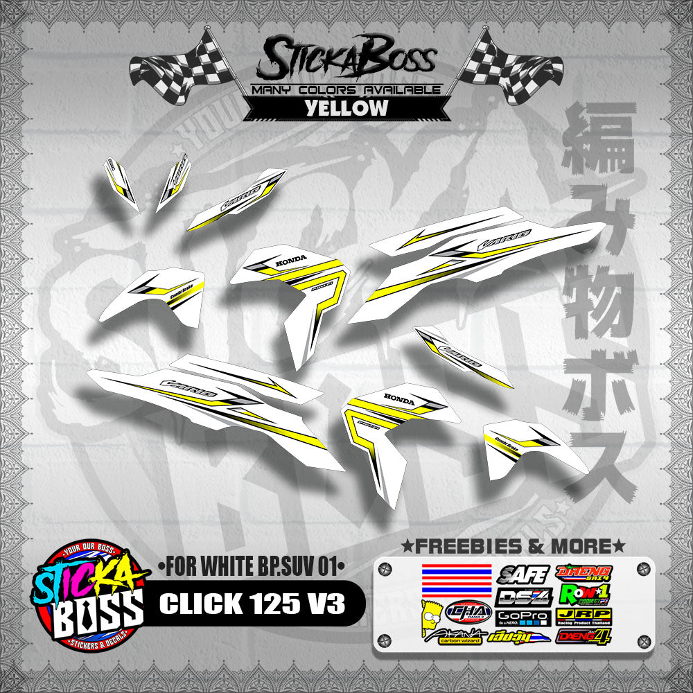 CLICK 125 V3 2023 DECALS ( FOR WHITE BP.SUV 01 )【WITH FREEBIES】
