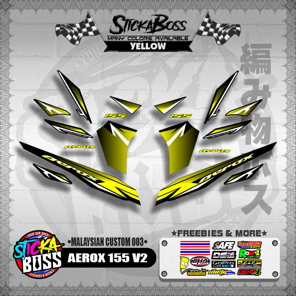 AEROX 155 V2 DECALS ( MALAYSIAN CUSTOM 003 )【WITH FREEBIES】