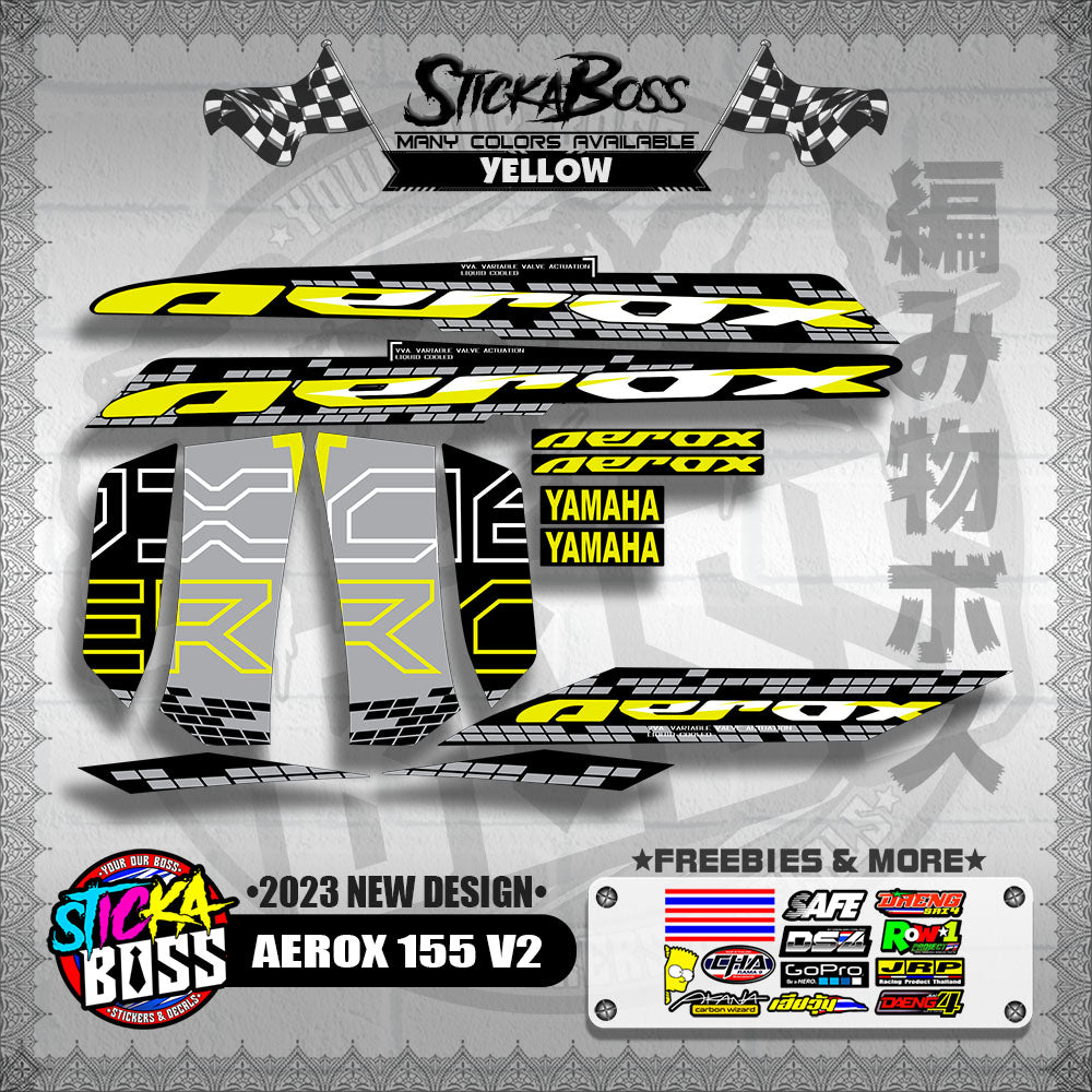 AEROX 155 V2 MALAYSIAN DECALS ( 2023 NEW DESIGN )【WITH FREEBIES】