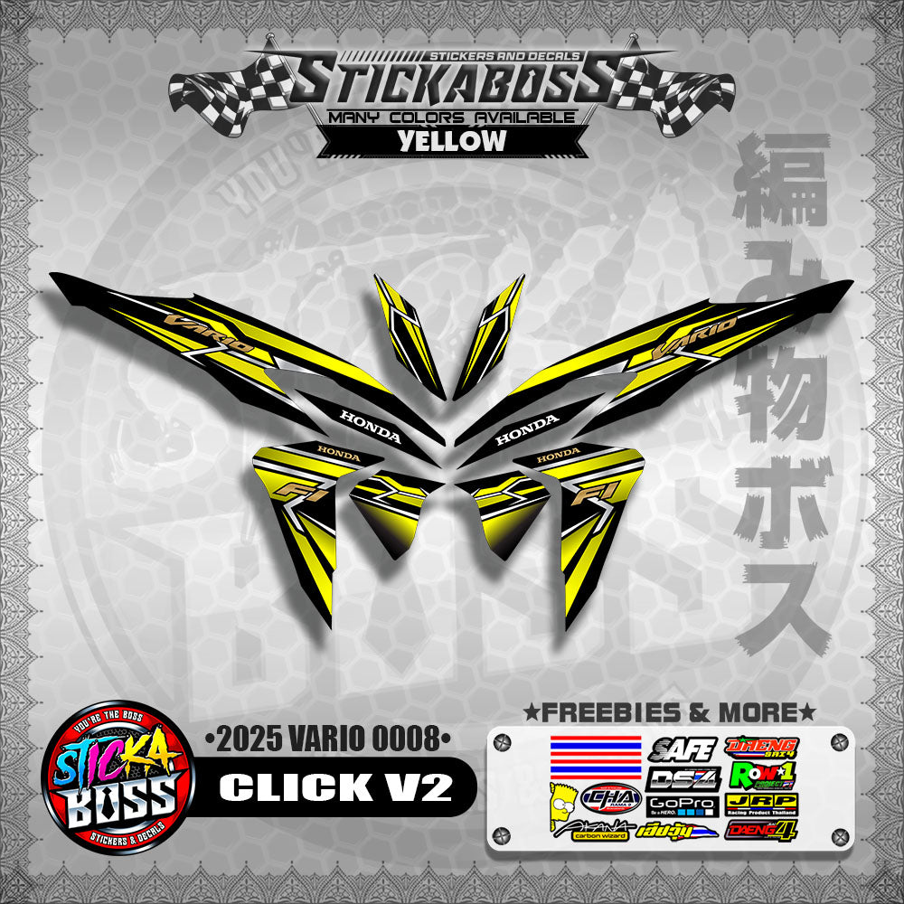 CLICK V2 INDO STICKER DECALS ( 2025 VARIO 0008 )【WITH FREEBIES】