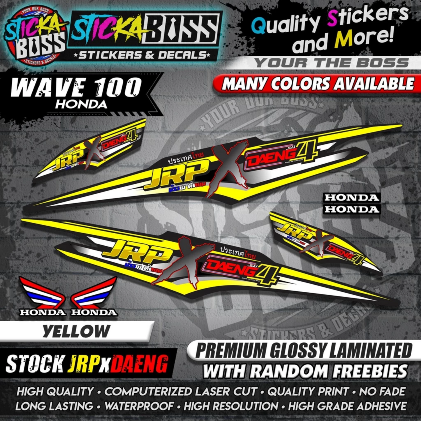 HONDA WAVE 100 Thai Decals ( Stock JRP x DAENG )【WITH FREEBIES】
