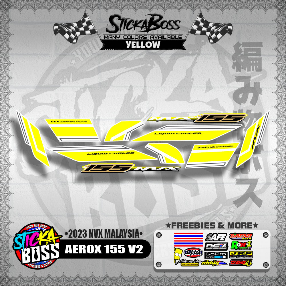 AEROX 155 V2 DECALS ( 2023 NVX MALAYSIA )【WITH FREEBIES】