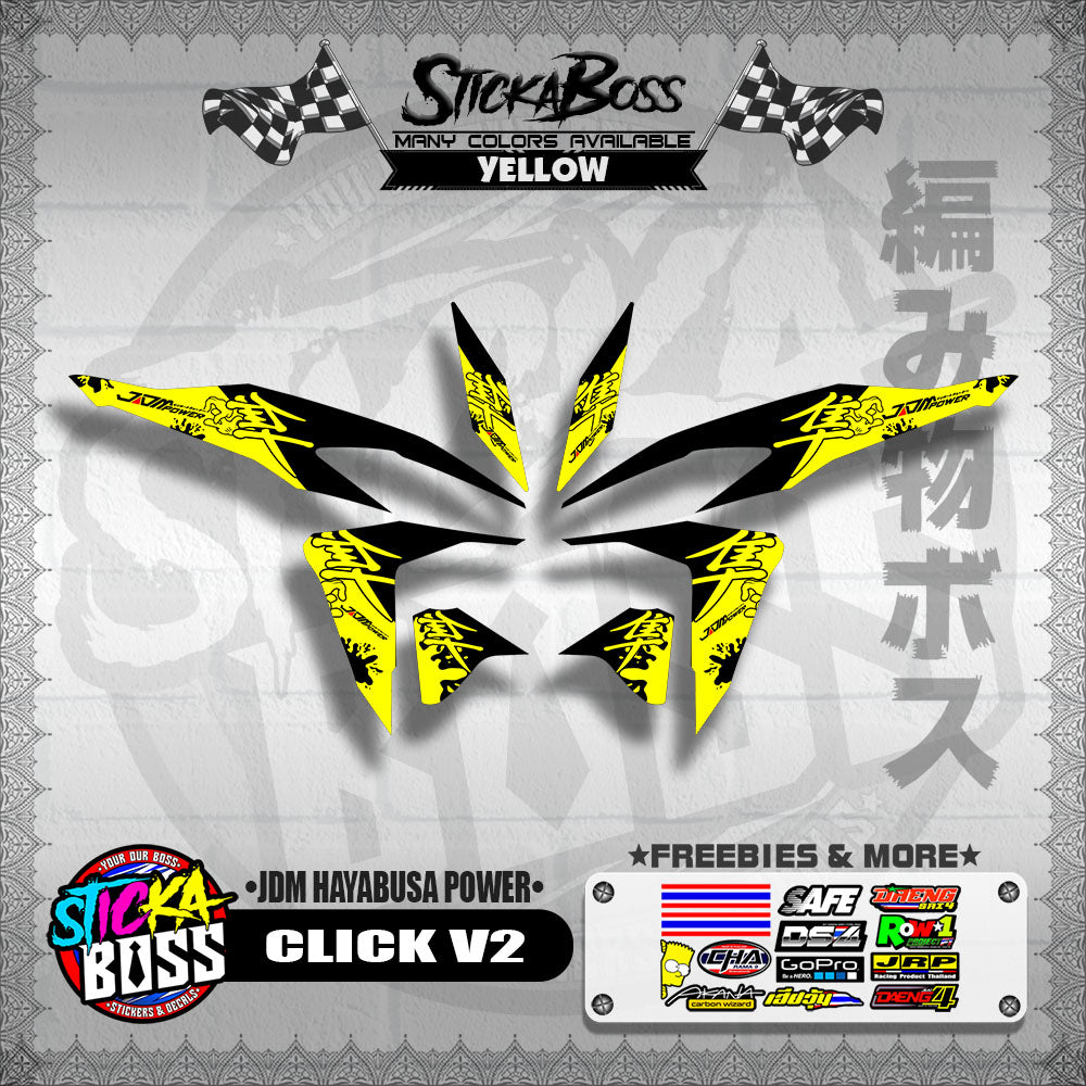 CLICK V2 DECALS ( JDM HAYABUSA POWER )【WITH FREEBIES】