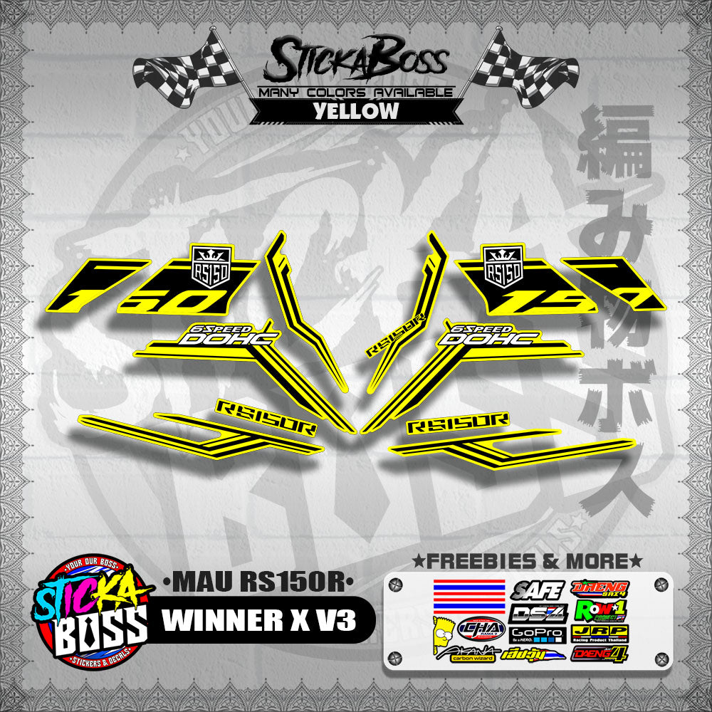 WINNER X V3 DECALS ( MAU RS150R )【WITH FREEBIES】