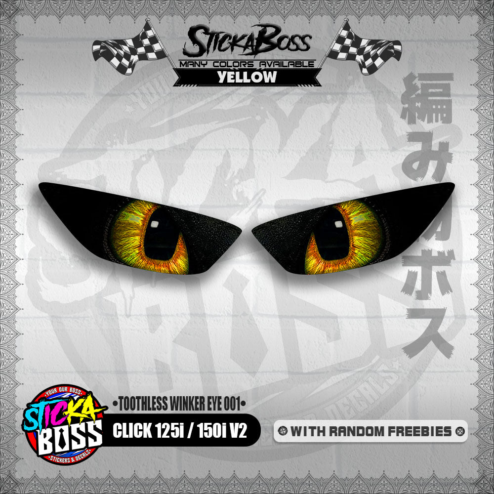 CLICK 125i / 150i V2 ( TOOTHLESS WINKER EYE 001 ) TRANSPARENT【WITH FREEBIES】