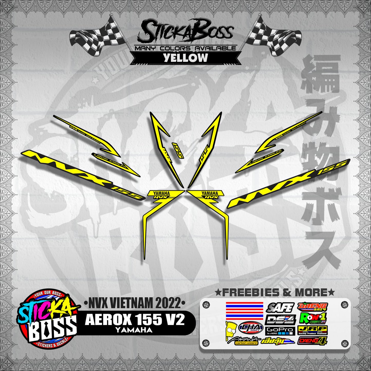 AEROX 155 V2 ( NVX VIETNAM 2022 DECALS )【WITH FREEBIES】