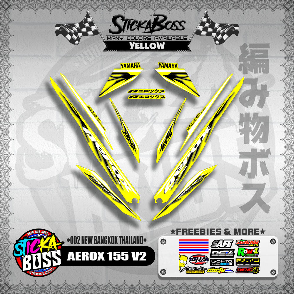 AEROX 155 V2 DECALS ( 002 NEW BANGKOK THAILAND )【WITH FREEBIES】