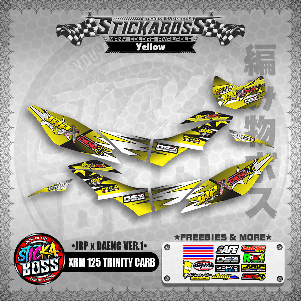 XRM 125 TRINITY CARB DECALS - (JRP x DAENG VER.1)【PREMIUM GLOSSY LAMINATED】