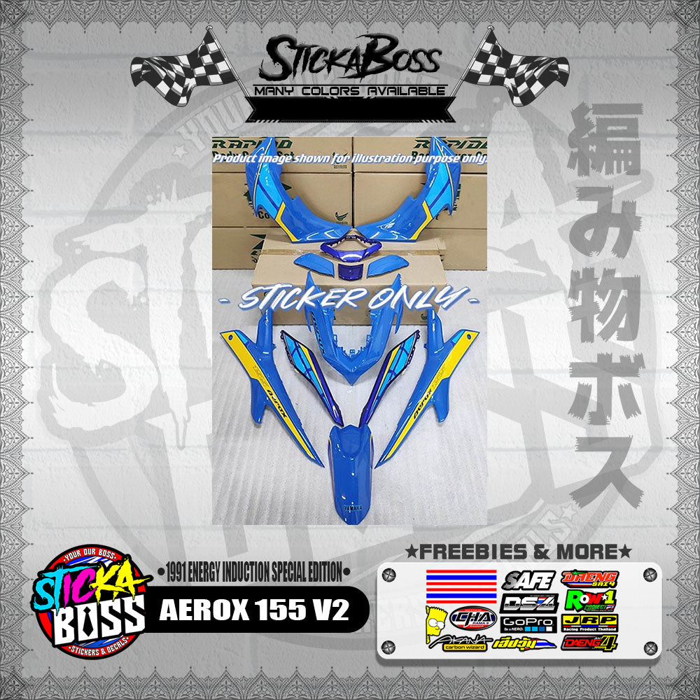 AEROX 155 V2 DECALS ( 1991 ENERGY INDUCTION SPECIAL EDITION )【WITH FREEBIES】