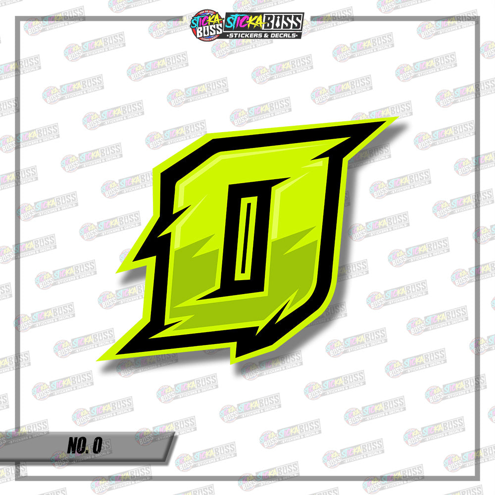RACING NUMBER DESIGN02  8INCHES SIZE (SMALL PRINT STICKER DECALS )