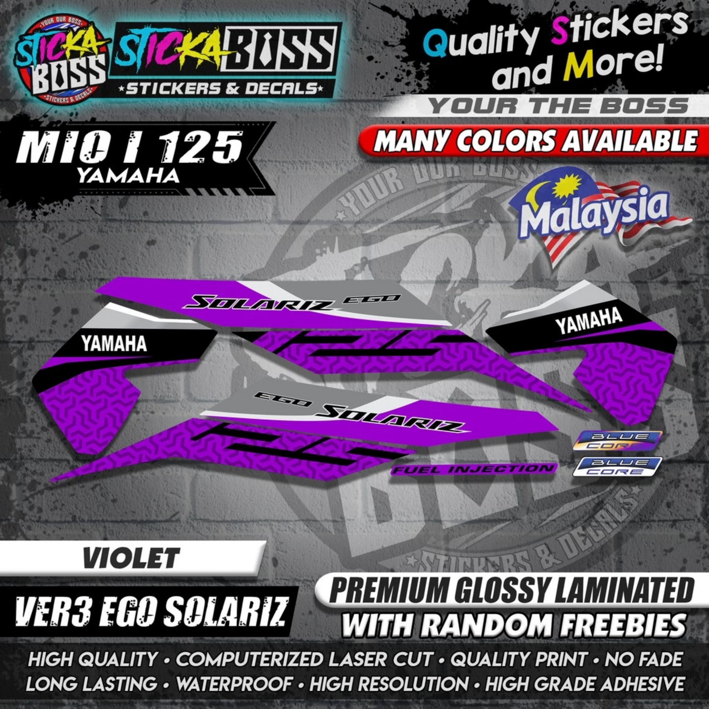 Mio i 125 Malaysian Decals ( Ver3 Ego Solariz )【WITH FREEBIES】Malaysia Concept