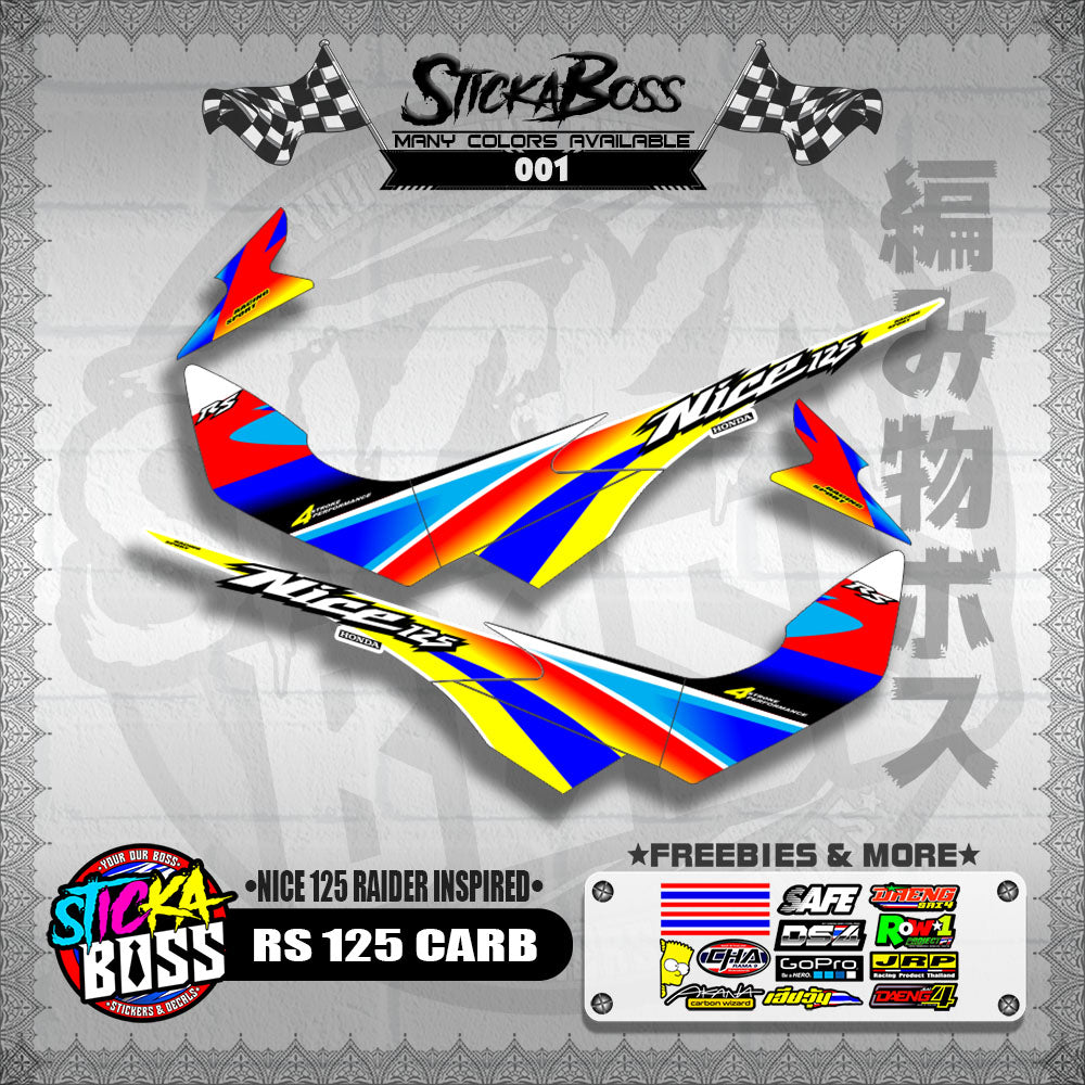RS 125 CARB THAI DECALS ( NICE 125 RAIDER INSPIRED )【WITH FREEBIES】