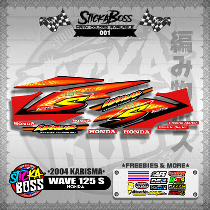 WAVE 125 S DECALS ( 2004 KARISMA )【WITH FREEBIES】