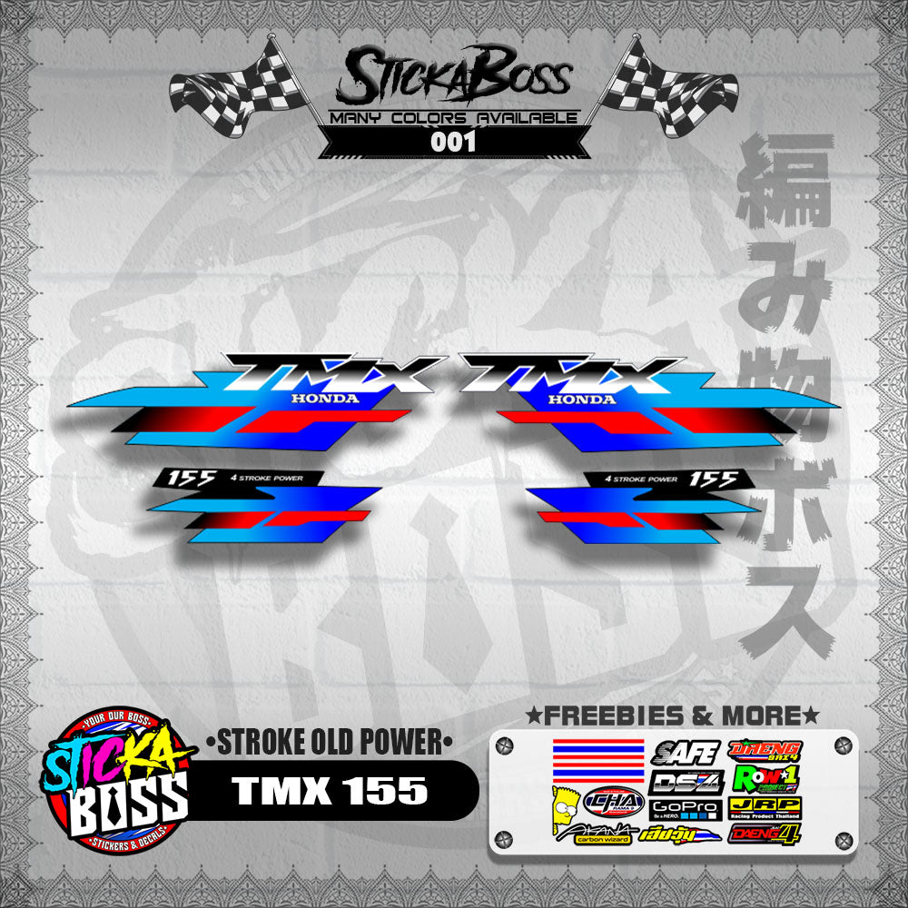 TMX 155 DECALS ( STROKE OLD POWER ) [ PREMIUM GLOSSY LAMINATED ]【WITH FREEBIES】