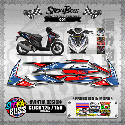 CLICK 125 / 150 V2 DECALS ( AVINTIA DESIGN )【WITH FREEBIES】