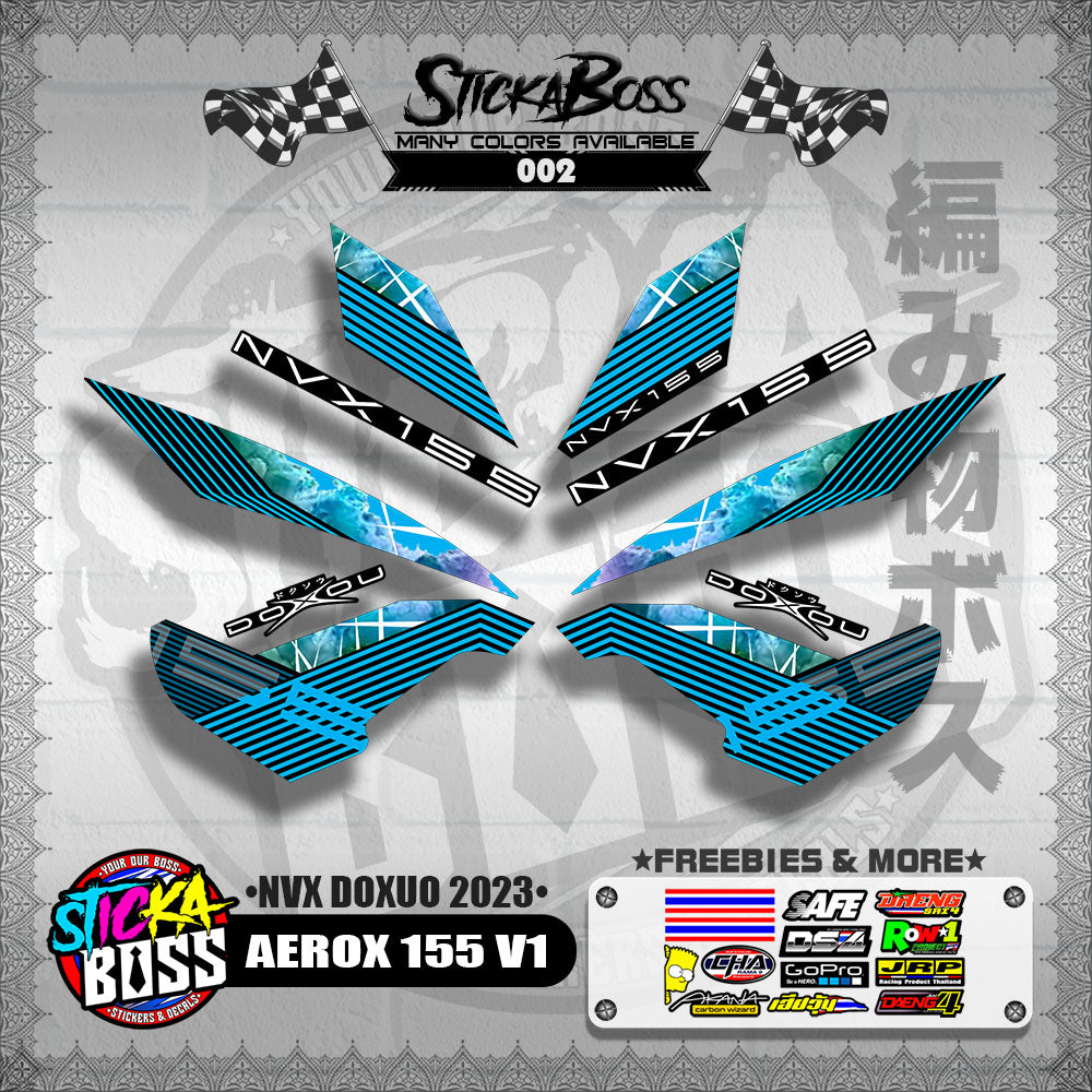 AEROX 155 V1 DECALS ( NVX DOXUO 2023 )【WITH FREEBIES】