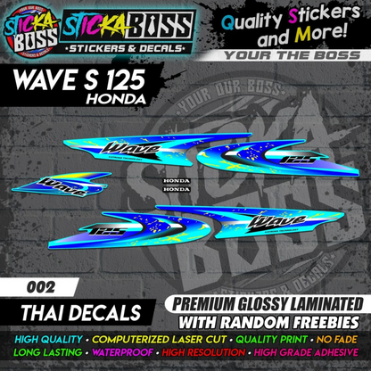 WAVE 125 S (THAI DECALS) [ASSORTED COLORS]【PREMIUM GLOSSY LAMINATED】