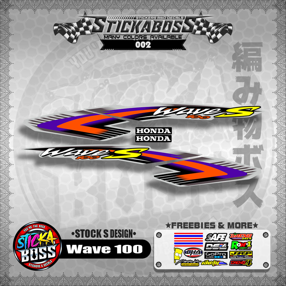 HONDA WAVE 100 ALPHA OLD STOCK DECALS ( S DESIGN )【WITH FREEBIES】