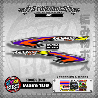 HONDA WAVE 100 ALPHA OLD STOCK DECALS ( S DESIGN )【WITH FREEBIES】