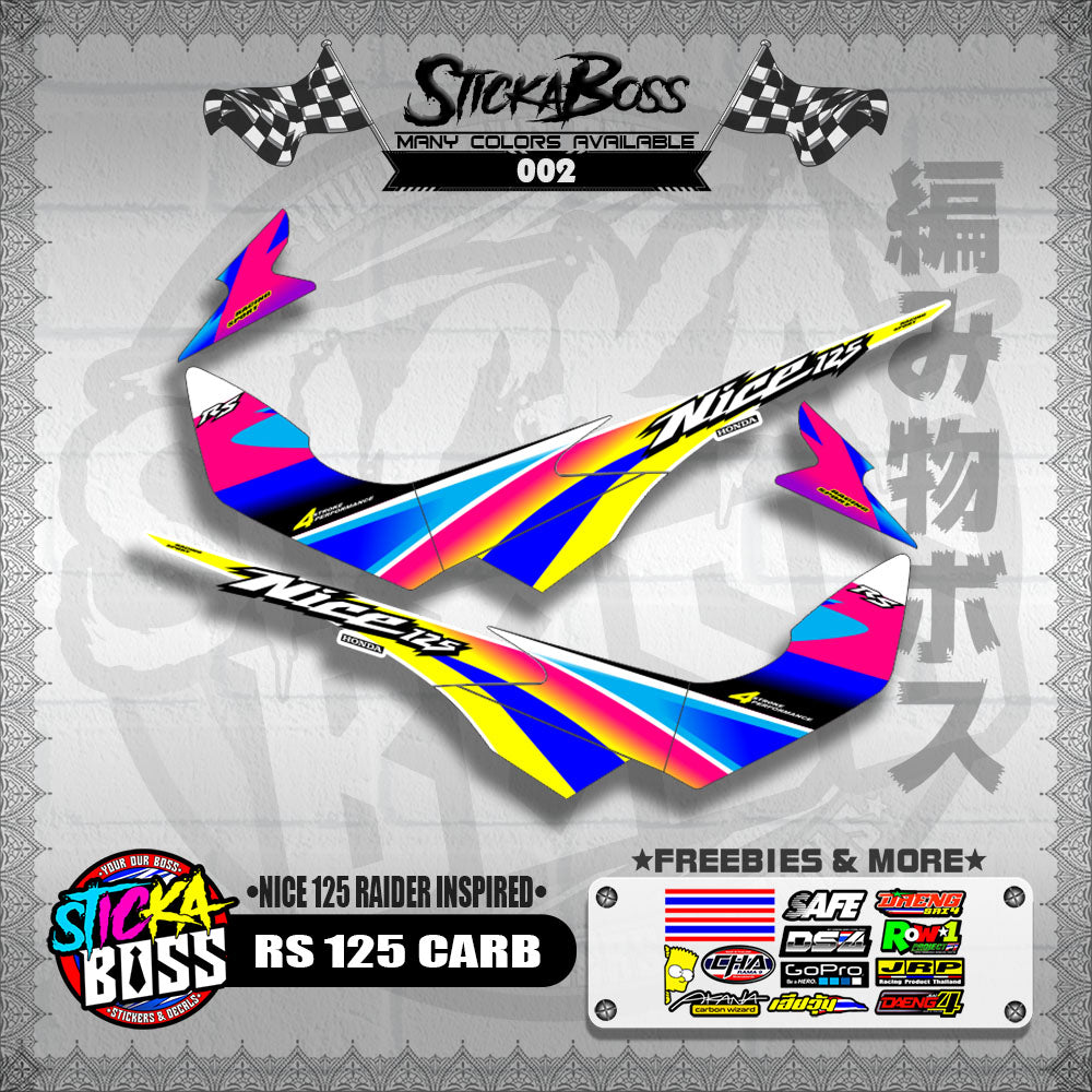 RS 125 CARB THAI DECALS ( NICE 125 RAIDER INSPIRED )【WITH FREEBIES】