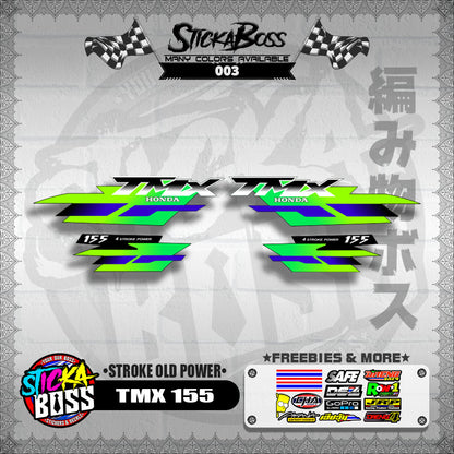 TMX 155 DECALS ( STROKE OLD POWER ) [ PREMIUM GLOSSY LAMINATED ]【WITH FREEBIES】