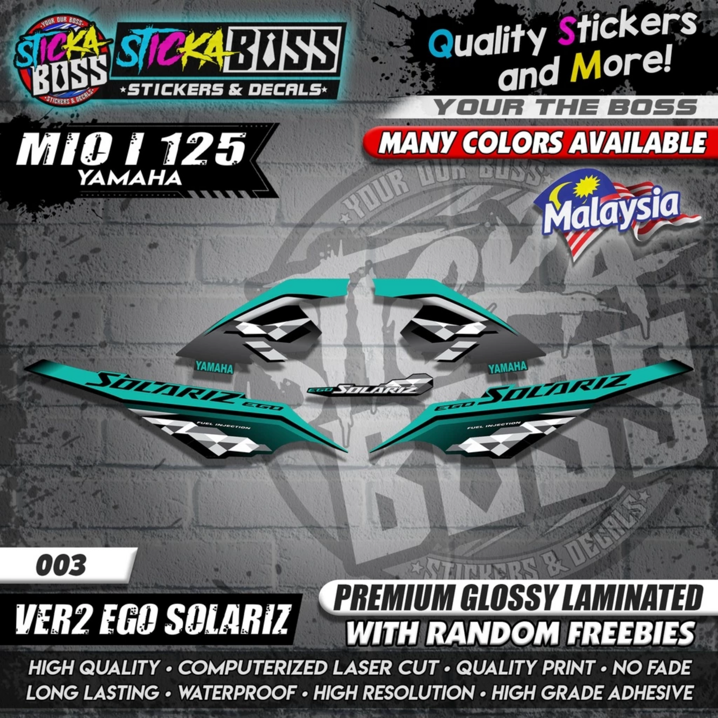 Mio i 125 Malaysian Decals ( Ver2 Ego Solariz )【WITH FREEBIES】Malaysia Concept