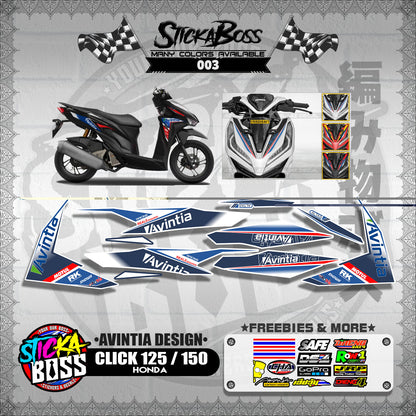 CLICK 125 / 150 V2 DECALS ( AVINTIA DESIGN )【WITH FREEBIES】