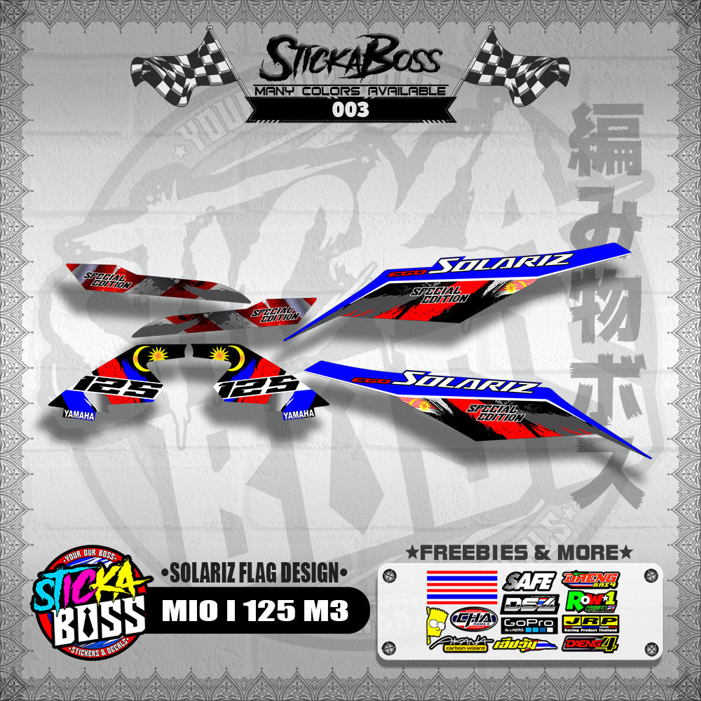 MIO I 125 M3 MALAYSIAN DECALS ( SOLARIZ FLAG DESIGN )【WITH FREEBIES】