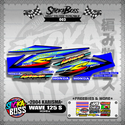 WAVE 125 S DECALS ( 2004 KARISMA )【WITH FREEBIES】