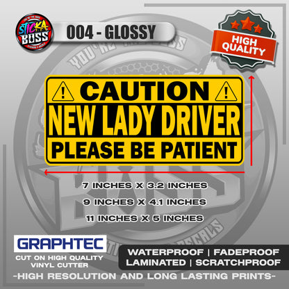 NEW DRIVER / LADY DRIVER / STUDENT DRIVER | VINYL WATERPROOF STICKER | PREMIUM LAMINATED【PRINTED】