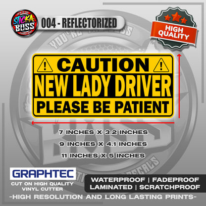 NEW DRIVER / LADY DRIVER / STUDENT DRIVER | VINYL WATERPROOF STICKER | PREMIUM LAMINATED【PRINTED】