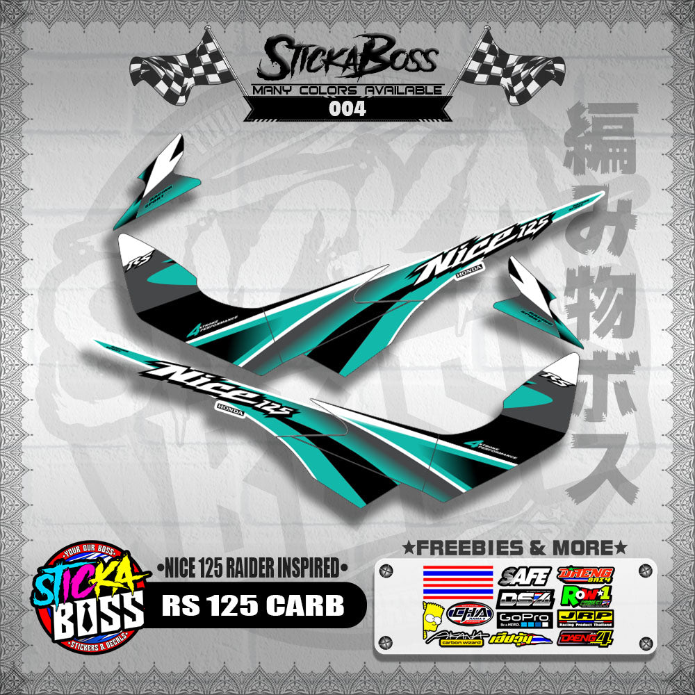 RS 125 CARB THAI DECALS ( NICE 125 RAIDER INSPIRED )【WITH FREEBIES】
