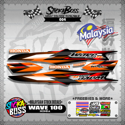HONDA WAVE 100 ( MALAYSIAN STOCK DECALS )【WITH FREEBIES】