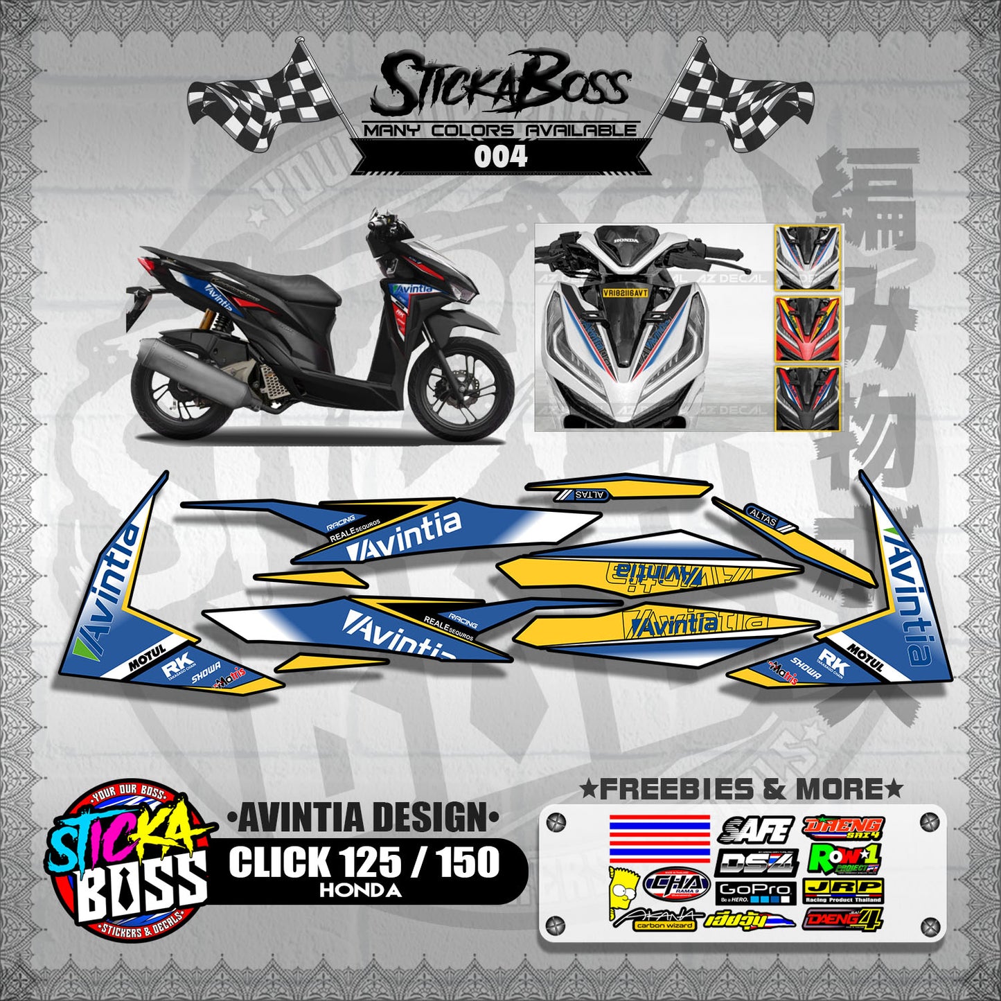 CLICK 125 / 150 V2 DECALS ( AVINTIA DESIGN )【WITH FREEBIES】