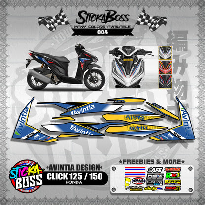 CLICK 125 / 150 V2 DECALS ( AVINTIA DESIGN )【WITH FREEBIES】