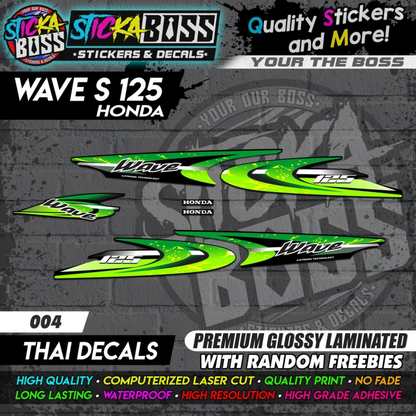 WAVE 125 S (THAI DECALS) [ASSORTED COLORS]【PREMIUM GLOSSY LAMINATED】