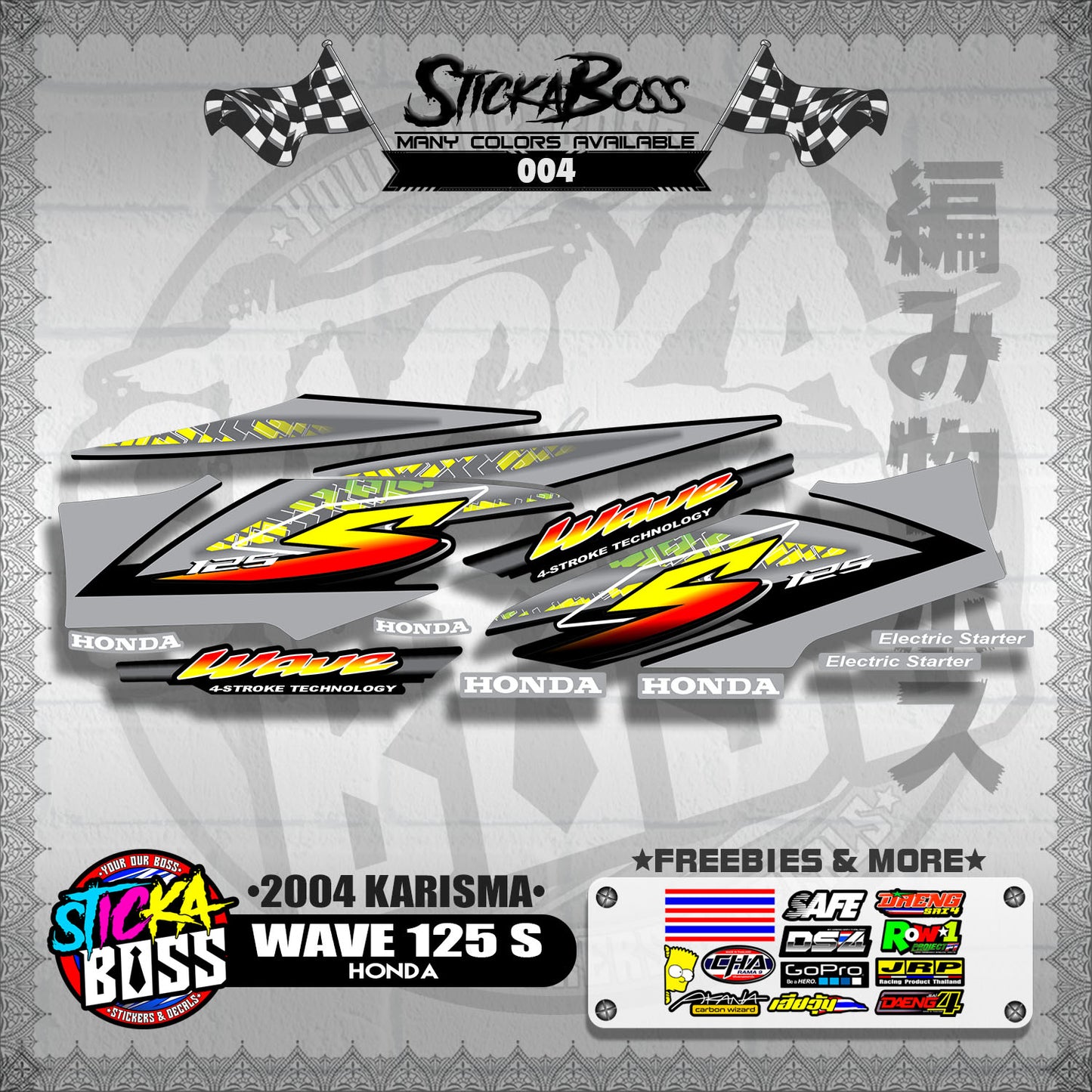 WAVE 125 S DECALS ( 2004 KARISMA )【WITH FREEBIES】