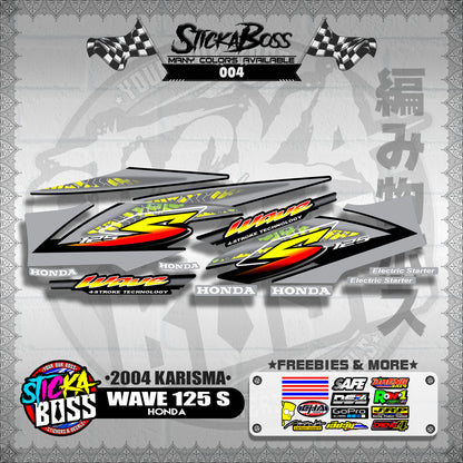 WAVE 125 S DECALS ( 2004 KARISMA )【WITH FREEBIES】