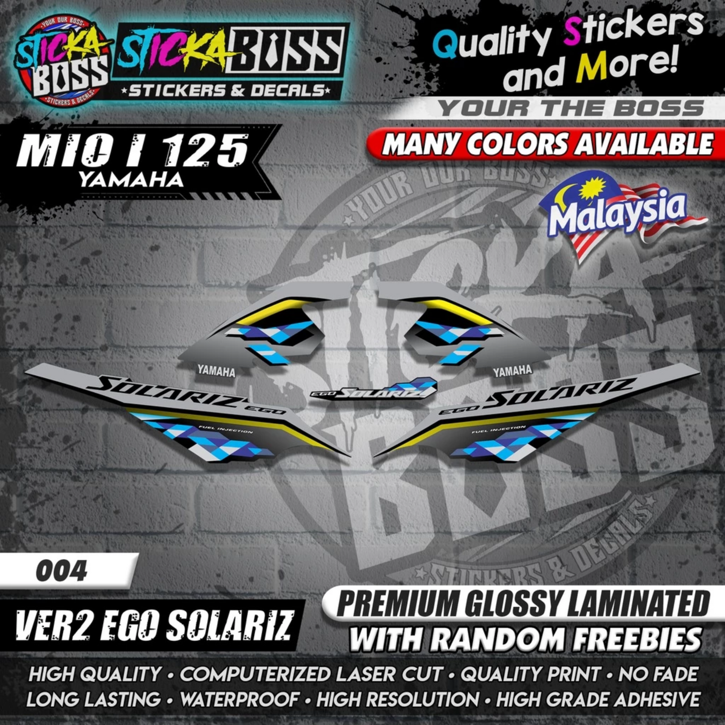 Mio i 125 Malaysian Decals ( Ver2 Ego Solariz )【WITH FREEBIES】Malaysia Concept