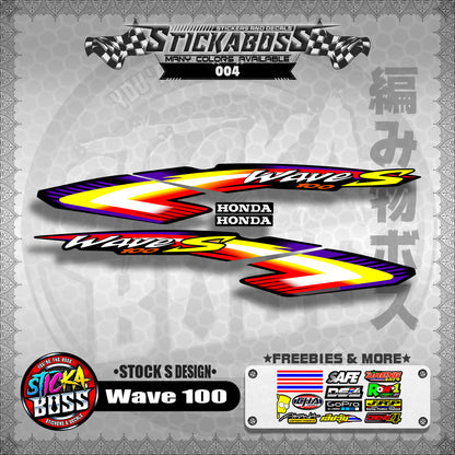 HONDA WAVE 100 ALPHA OLD STOCK DECALS ( S DESIGN )【WITH FREEBIES】
